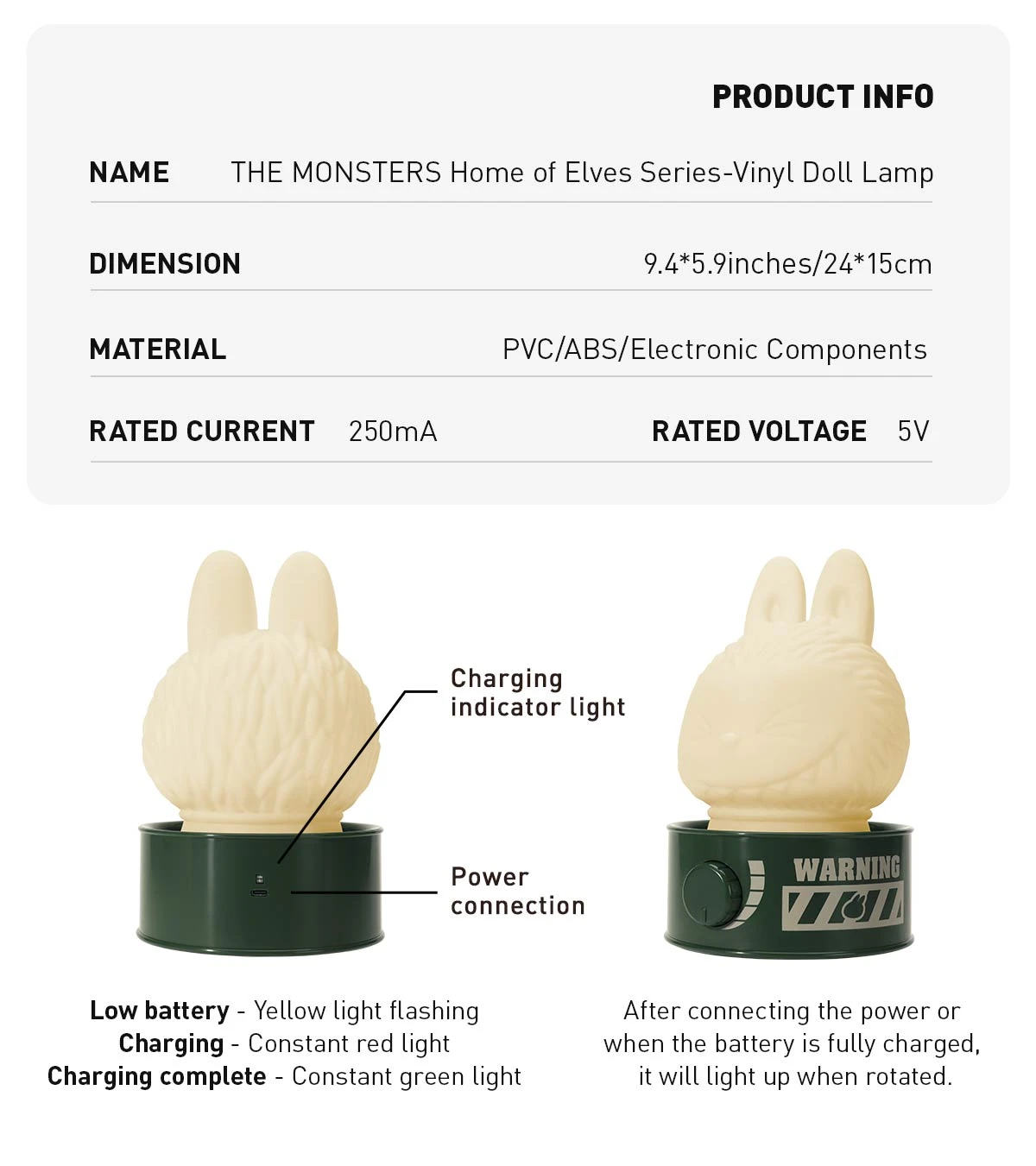 THE MONSTERS Home Of Elves Series-Vinyl Doll Lamp 8 THE MONSTERS Home Of Elves Series-Vinyl Doll Lamp - Image 8