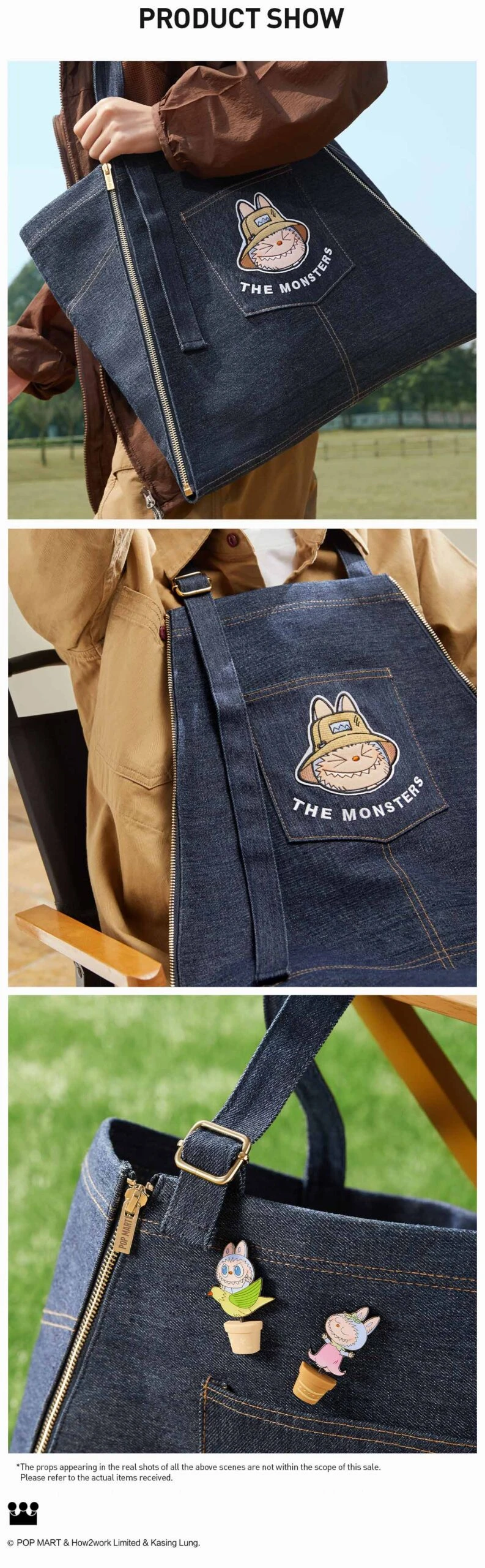 THE MONSTERS FALL IN WILD SERIES-Denim Apron Bag 7 THE MONSTERS FALL IN WILD SERIES-Denim Apron Bag - Image 7