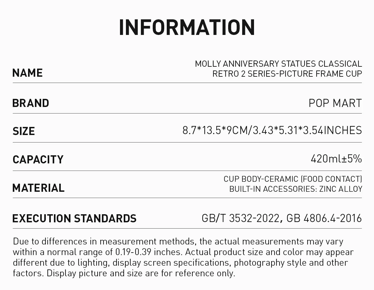 MOLLY Anniversary Statues Classical Retro 2 Series-Picture Frame Cup 7 MOLLY Anniversary Statues Classical Retro 2 Series-Picture Frame Cup - Image 7