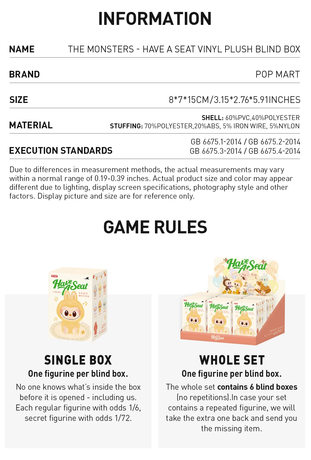 THE MONSTERS - Have A Seat Vinyl Plush Blind Box 12 THE MONSTERS - Have A Seat Vinyl Plush Blind Box - Image 12