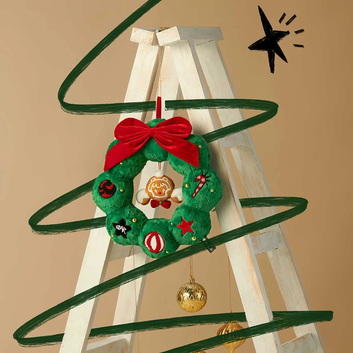 SKULLPANDA Tell Me What You Want Series Plush Wreath Pendant 3 SKULLPANDA Tell Me What You Want Series Plush Wreath Pendant - Image 3