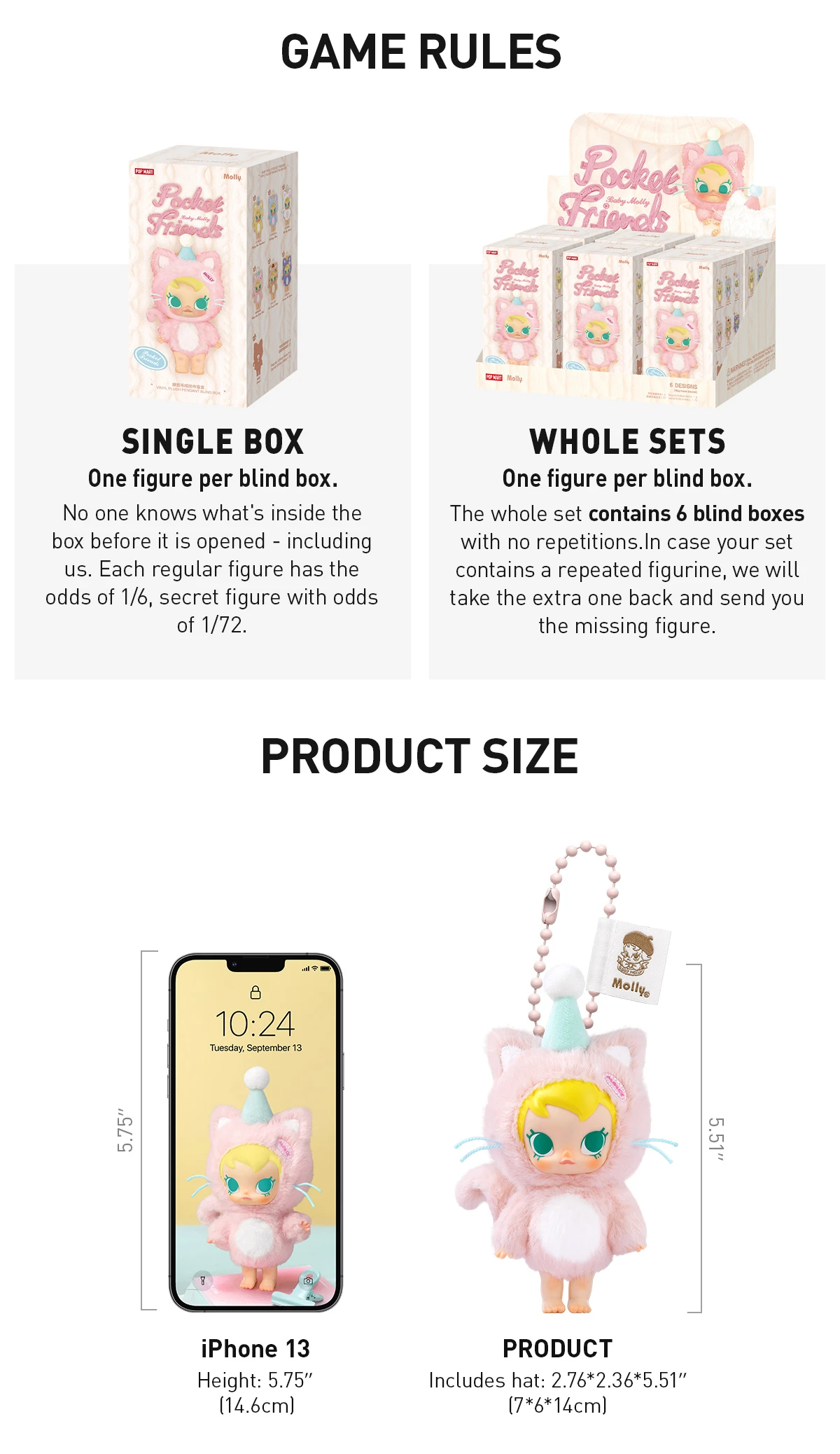 Baby Molly Pocket Friends Series-Vinyl Plush Pendant Blind Box 14 Baby Molly Pocket Friends Series-Vinyl Plush Pendant Blind Box - Image 14